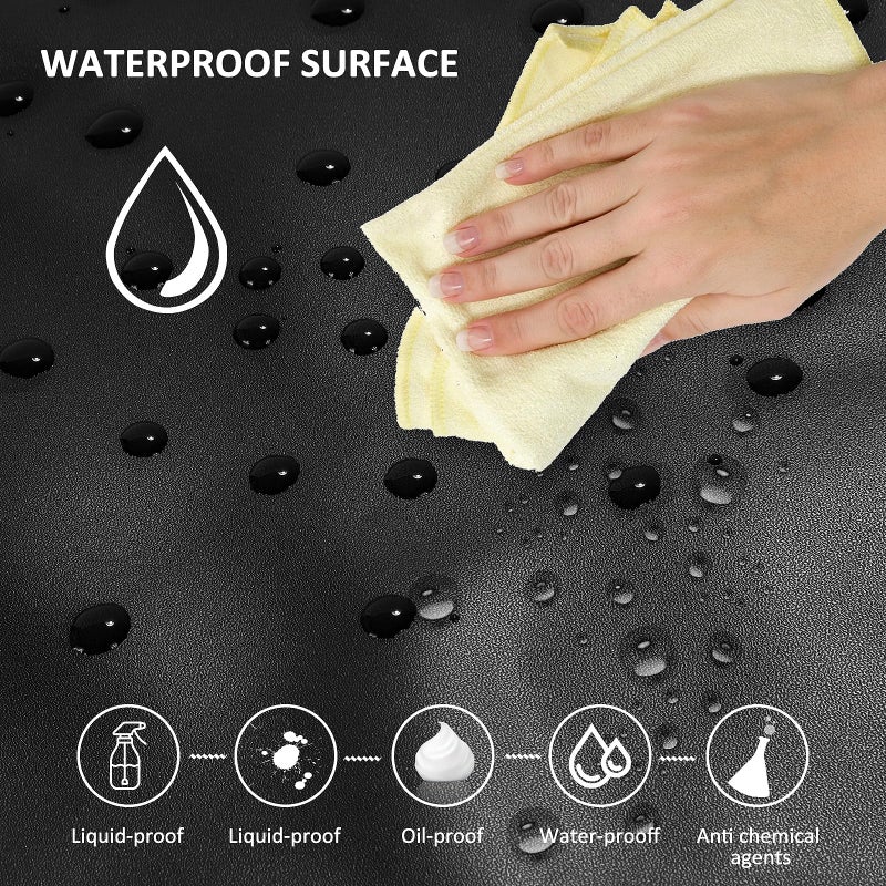 GoldPig 2 Pack Heavy Duty Waterproof Rubber Vinyl Aprons for Adults - Chemical Resistant Adjustable Bib 40"" Extra Long Industrial Work Apron for Grilling Dishwashing Lab Kitchen Butcher - Image 4